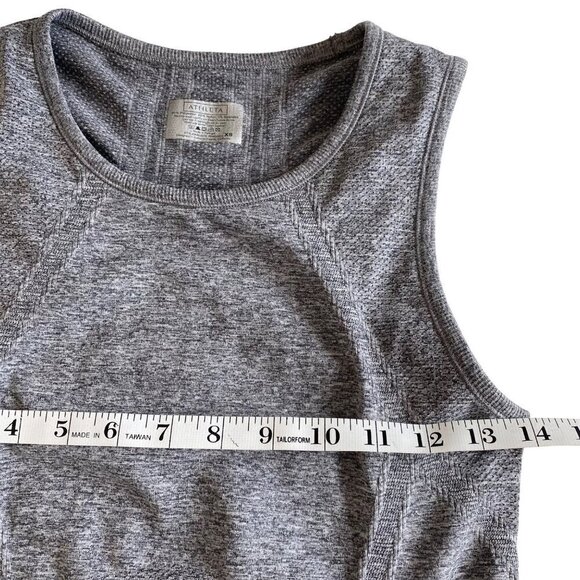 Athleta Heathered Gray Ruched Workout Tank with Ribbed Detail Sz XS Workout Yoga - Picture 8 of 8
